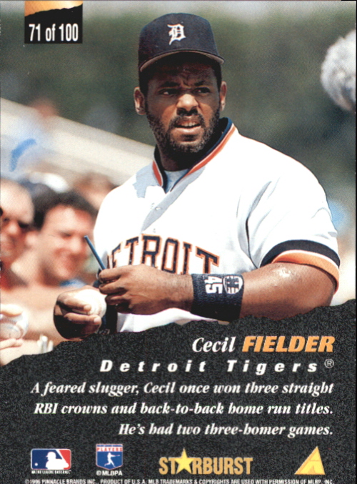 1996 Pinnacle Baseball "Starburst/Artist's Proofs" Parallel Cards - Picture 79 of 81