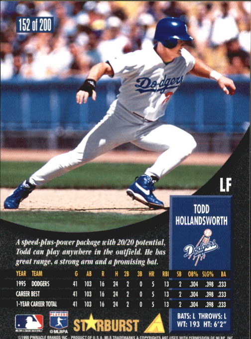 1996 Pinnacle Baseball "Starburst/Artist's Proofs" Parallel Cards - Picture 81 of 81