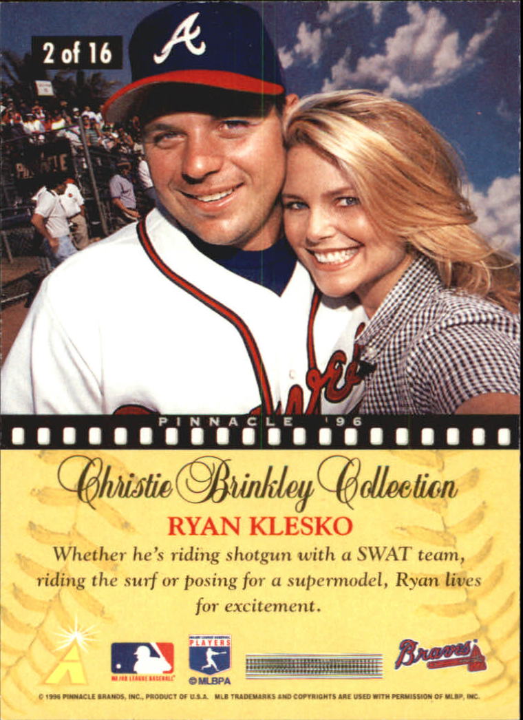 1996 Pinnacle Christie Brinkley Collection #2 Ryan Klesko - NM-MT