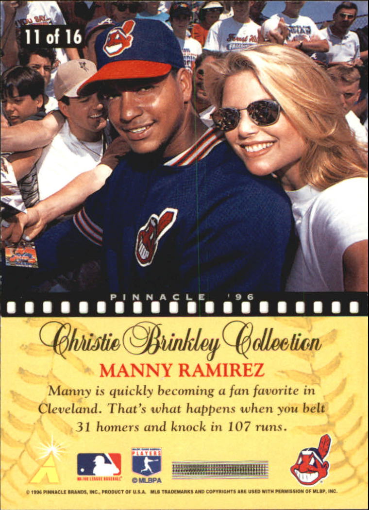 1996 Pinnacle Christie Brinkley Collection #11 Manny Ramirez back image
