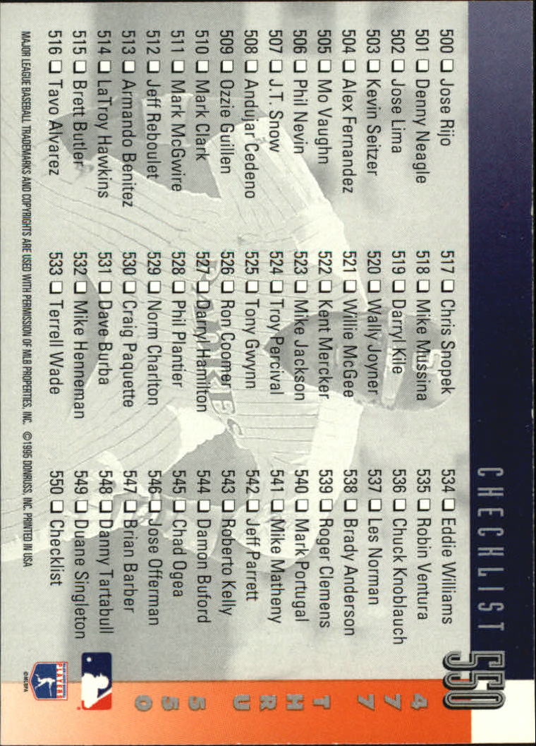 B2811- 1996 Donruss Baseball Cards 501-550 +Inserts -You Pick- 15+ FREE US SHIP - Picture 99 of 105