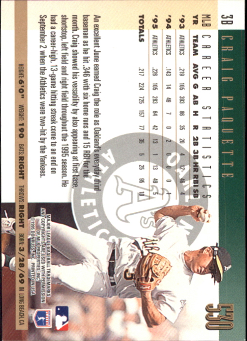 B0994- 1996 Donruss Press Proofs BB Cards 335-550 -You Pick- 15+ FREE US SHIP - Picture 277 of 313