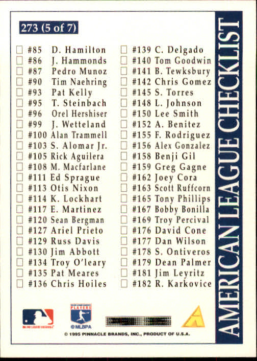 1996 Score #273 Ken Griffey Jr. CL back image
