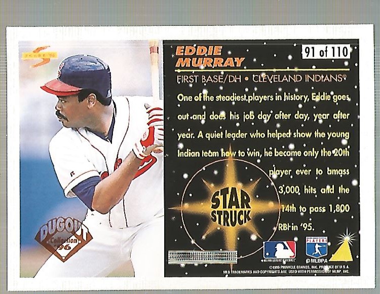 1996 Score Dugout Collection Artist's Proofs #B91 Eddie Murray SS back image