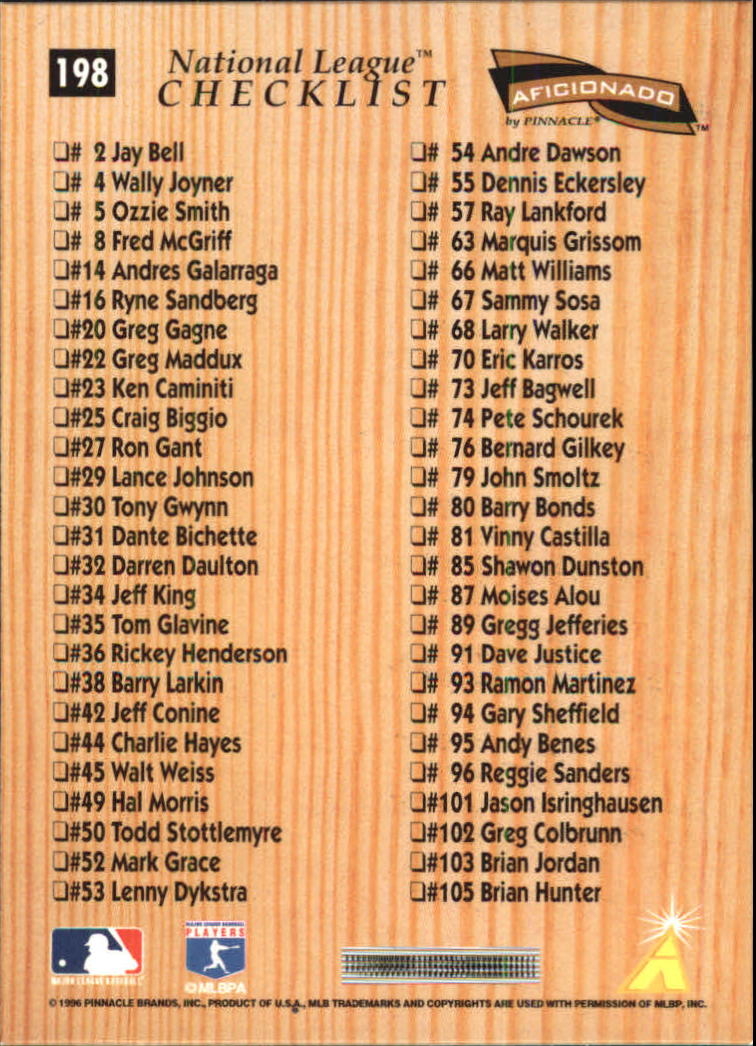 A7181- 1996 Pinnacle Aficionado BB 1-200 +Inserts -You Pick- 15+ FREE US SHIP - Picture 347 of 369