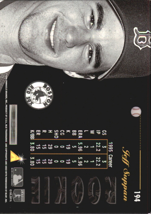 1996 Pinnacle Aficionado Artist's Proofs #194 Jeff Suppan back image