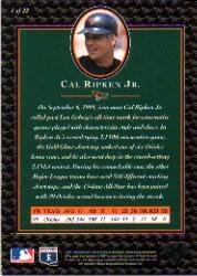 1996 Upper Deck Ripken Collection Jumbos #1 Cal Ripken Jr./after playing in 2130 consecutive back image