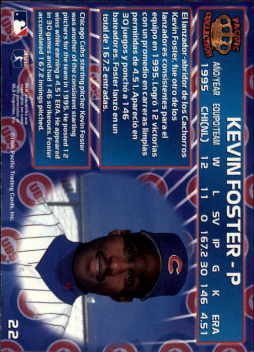 1996 Pacific #22 Kevin Foster back image
