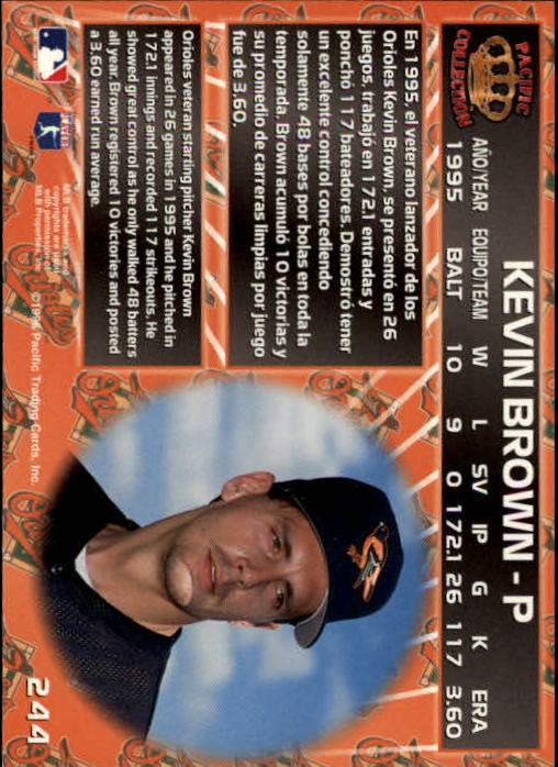 1996 Pacific #244 Kevin Brown back image