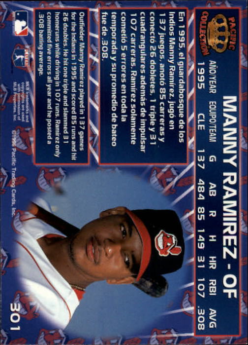 1996 Pacific #301 Manny Ramirez back image