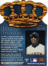 1996 Pacific Gold Crown Die Cuts #DC36 Barry Bonds back image