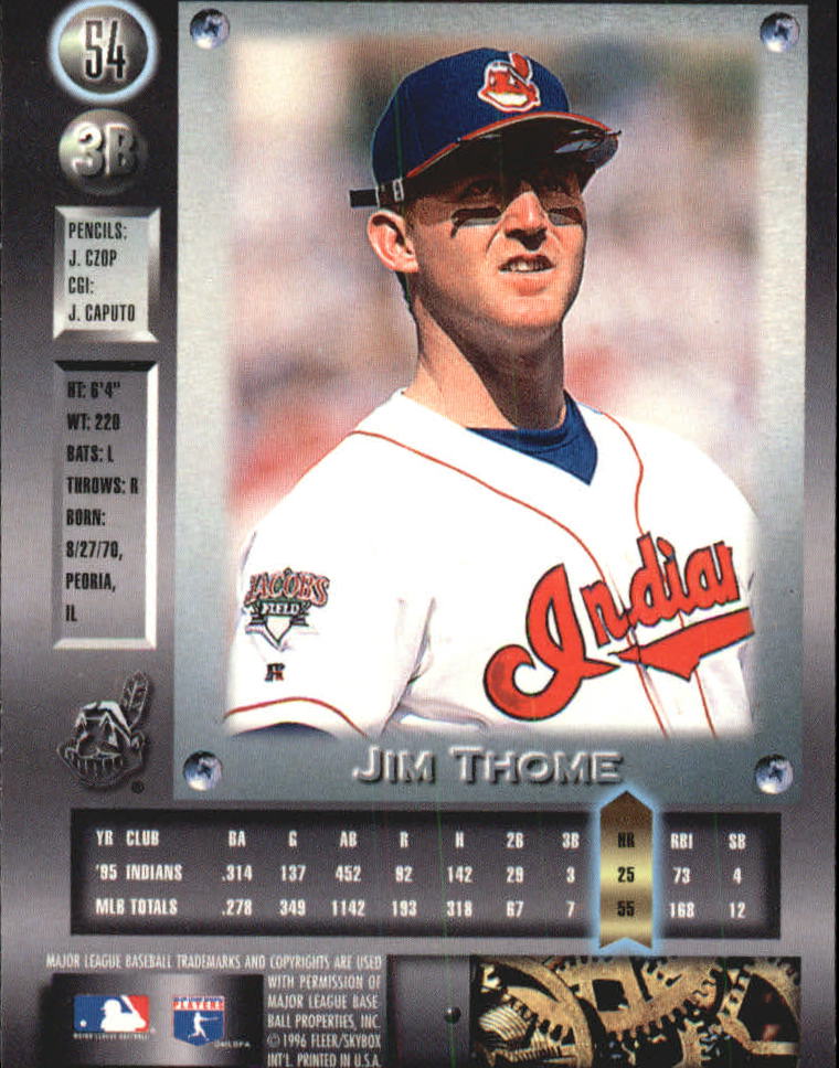 1996 Metal Universe Platinum #54 Jim Thome - NM-MT