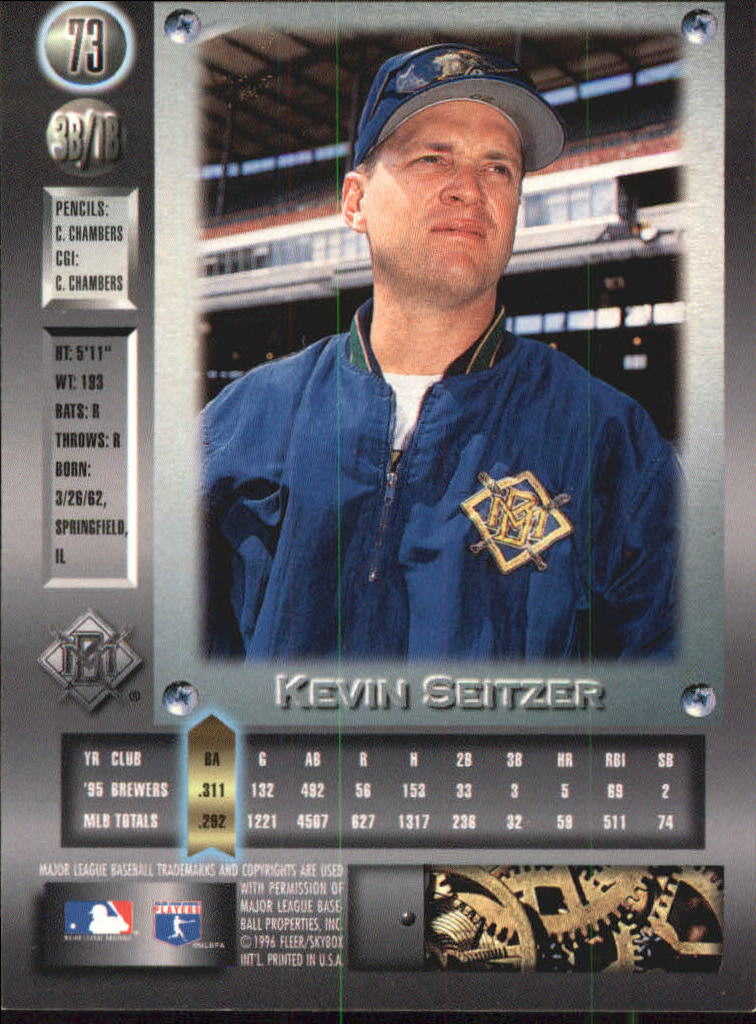 1996 Metal Universe Platinum #73 Kevin Seitzer back image