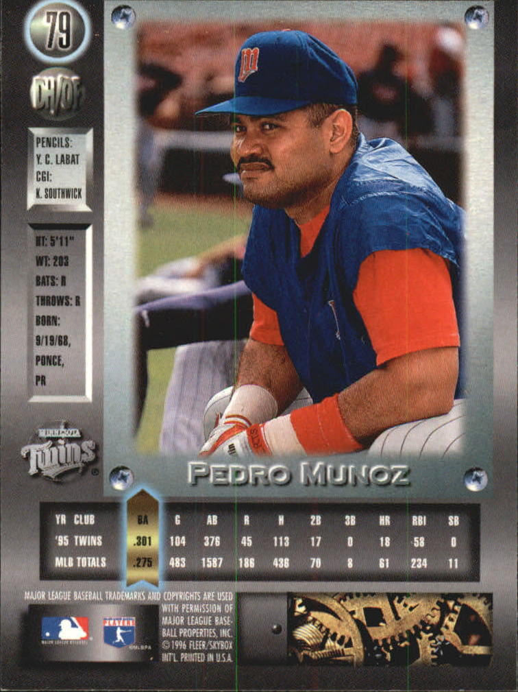 1996 Metal Universe Platinum #79 Pedro Munoz back image