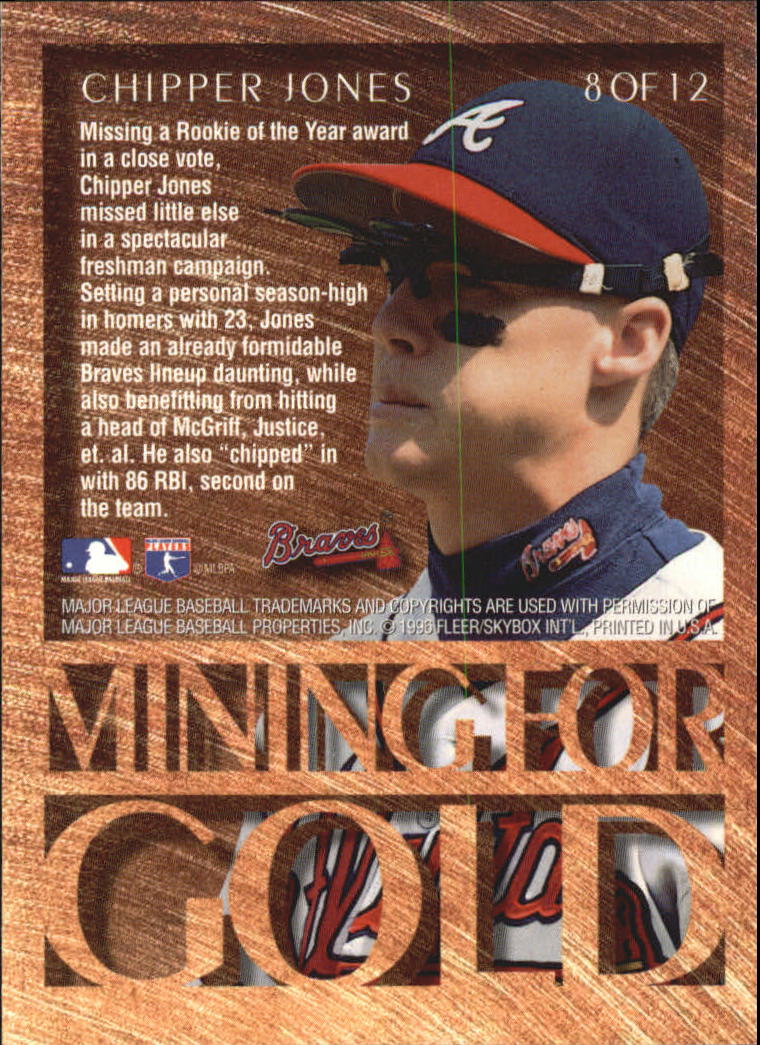 1996 Metal Universe Mining For Gold #8 Chipper Jones back image