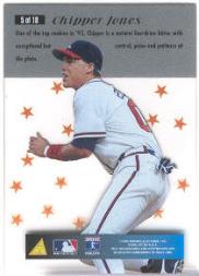 1996 Pinnacle Essence of the Game #5 Chipper Jones back image