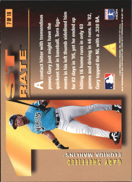 1996 Pinnacle First Rate #7 Gary Sheffield back image