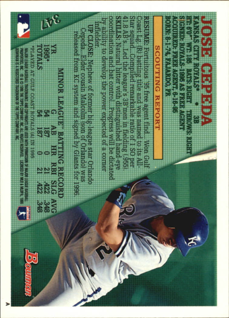 A7727- 1996 Bowman Baseball Cards 251-385 +Inserts -You Pick- 15+ FREE US SHIP - Picture 193 of 271
