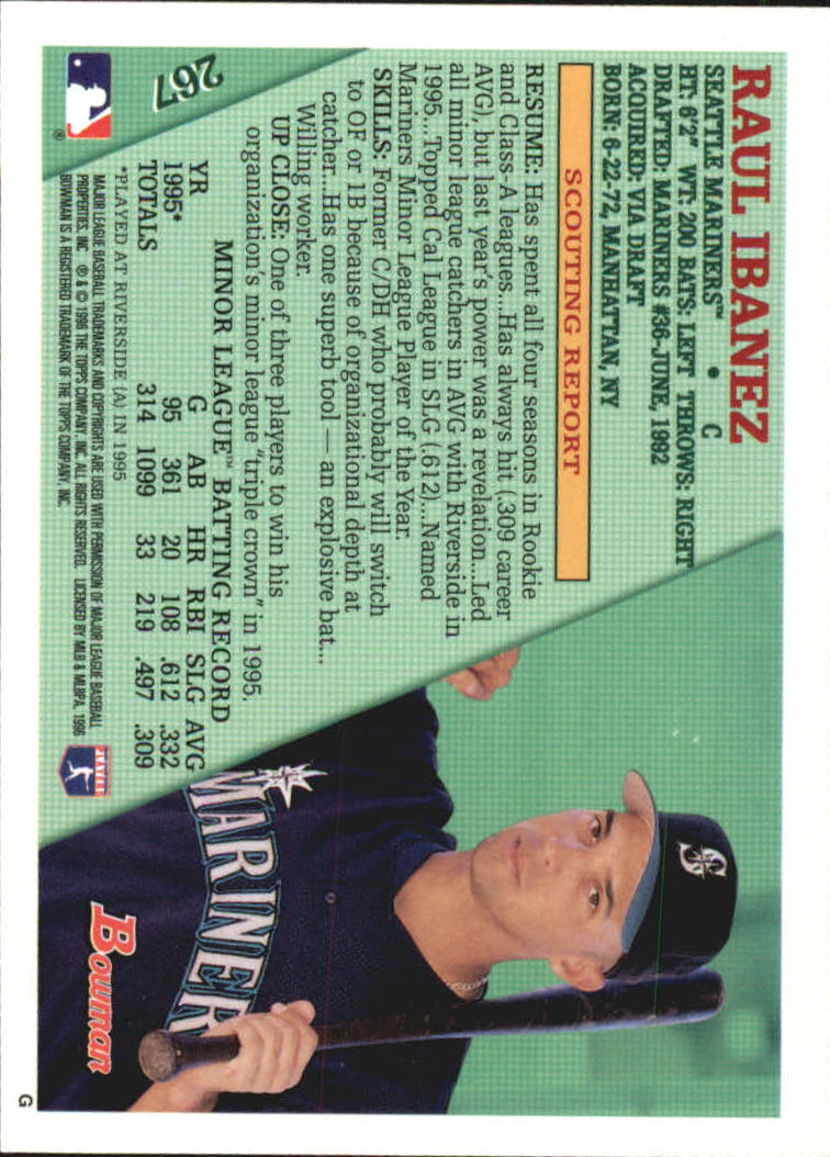 1996 Bowman Foil #267 Raul Ibanez back image