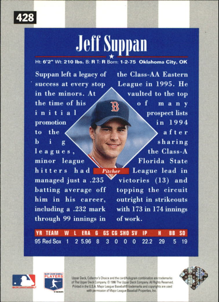 1996 Collector's Choice Silver Signature #428 Jeff Suppan back image