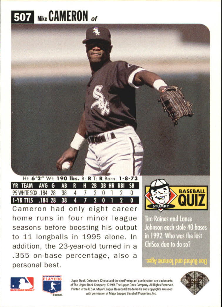1996 Collector's Choice Silver Signature #507 Mike Cameron back image
