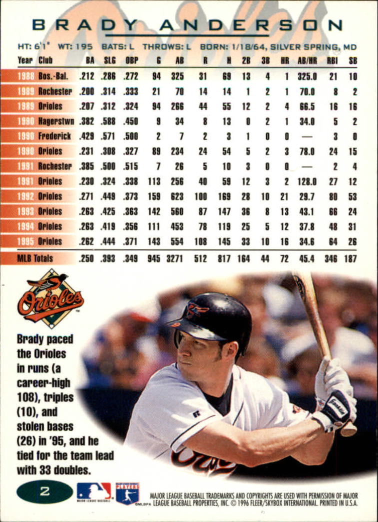 Brady Anderson of the Baltimore Orioles bats during the 1996 All