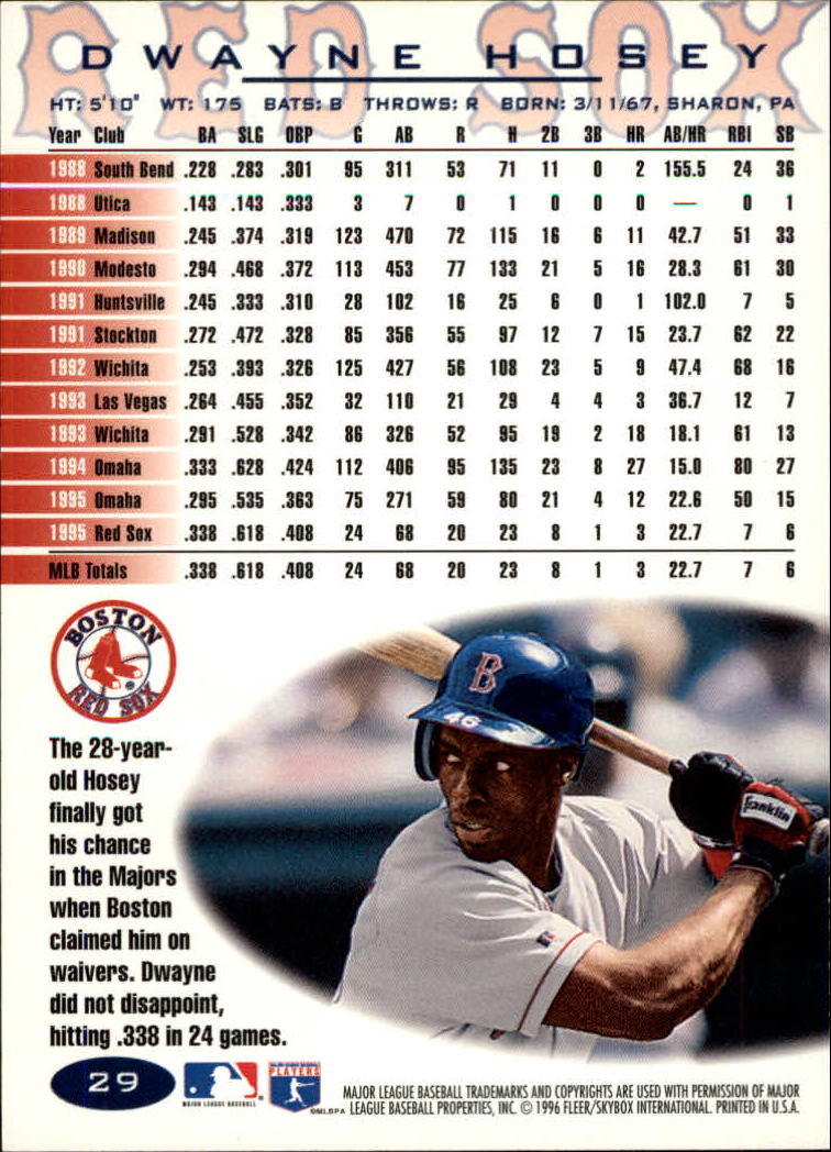 A5006- 1996 Fleer Tiffany Baseball Card #s 1-250 -You Pick- 15+ FREE US SHIP