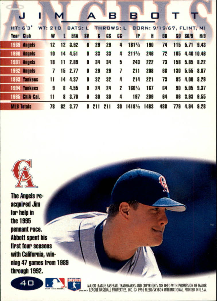 A5006- 1996 Fleer Tiffany Baseball Card #s 1-250 -You Pick- 15+ FREE US SHIP