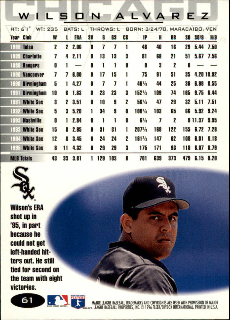 A5006- 1996 Fleer Tiffany Baseball Card #s 1-250 -You Pick- 15+ FREE US SHIP