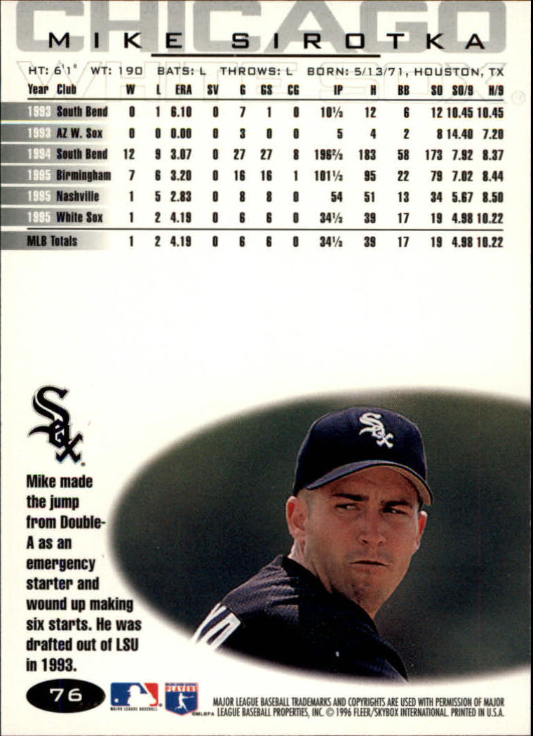 A5006- 1996 Fleer Tiffany Baseball Card #s 1-250 -You Pick- 15+ FREE US SHIP