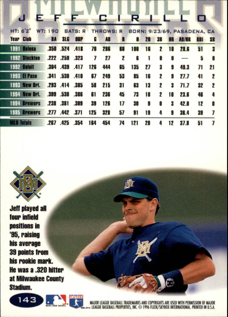 A5006- 1996 Fleer Tiffany Baseball Karte #S 1-250 -du Pick- 15 + Gratis US - Bild 185 von 355