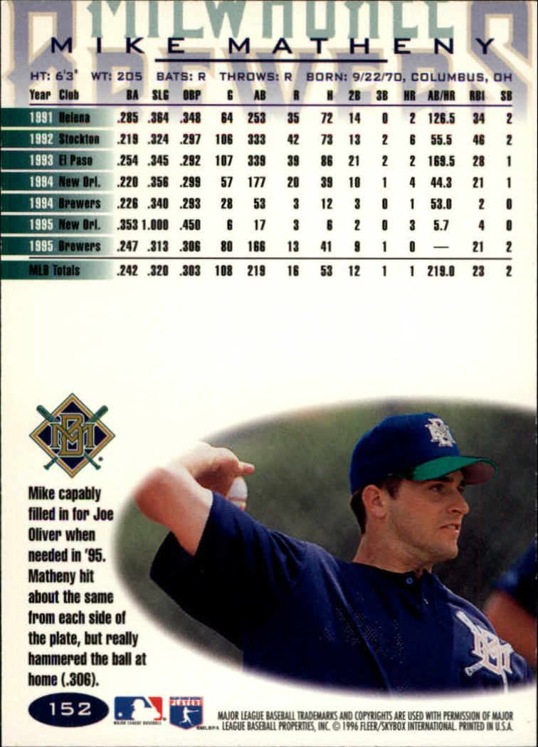 A5006- 1996 Fleer Tiffany Baseball Karte #S 1-250 -du Pick- 15 + Gratis US - Bild 201 von 355