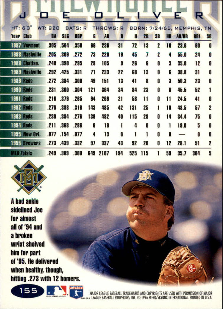 A5006- 1996 Fleer Tiffany Baseball Karte #S 1-250 -du Pick- 15 + Gratis US - Bild 207 von 355