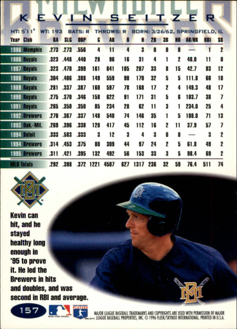 A5006- 1996 Fleer Tiffany Baseball Karte #S 1-250 -du Pick- 15 + Gratis US - Bild 211 von 355