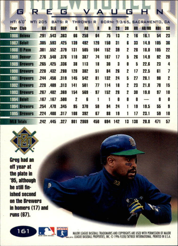 1996 Fleer Baseball "Tiffany" Parallel Cards - Picture 59 of 181