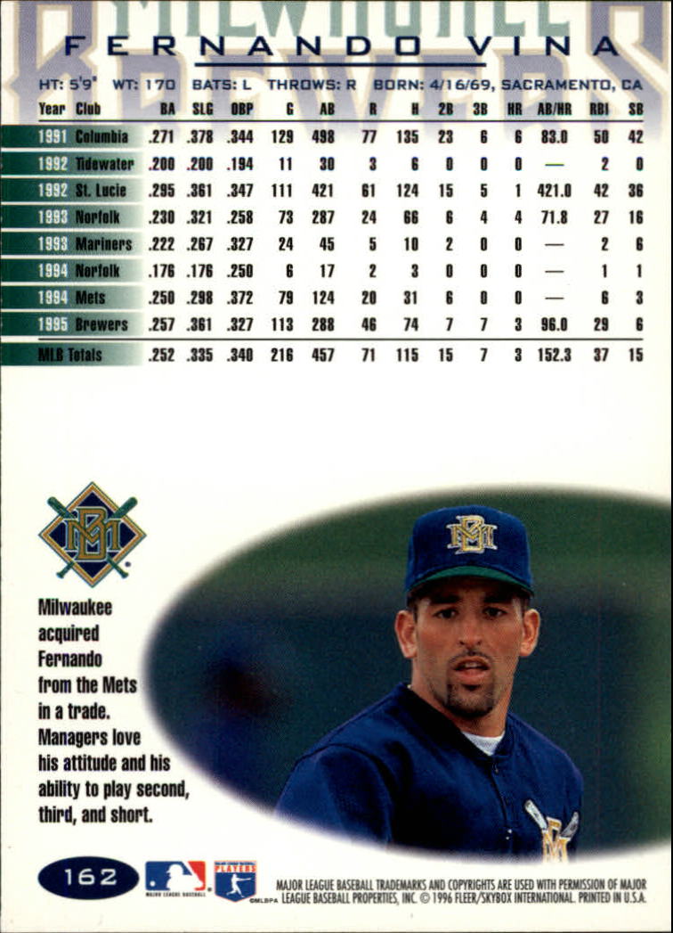 A5006- 1996 Fleer Tiffany Baseball Karte #S 1-250 -du Pick- 15 + Gratis US - Bild 221 von 355