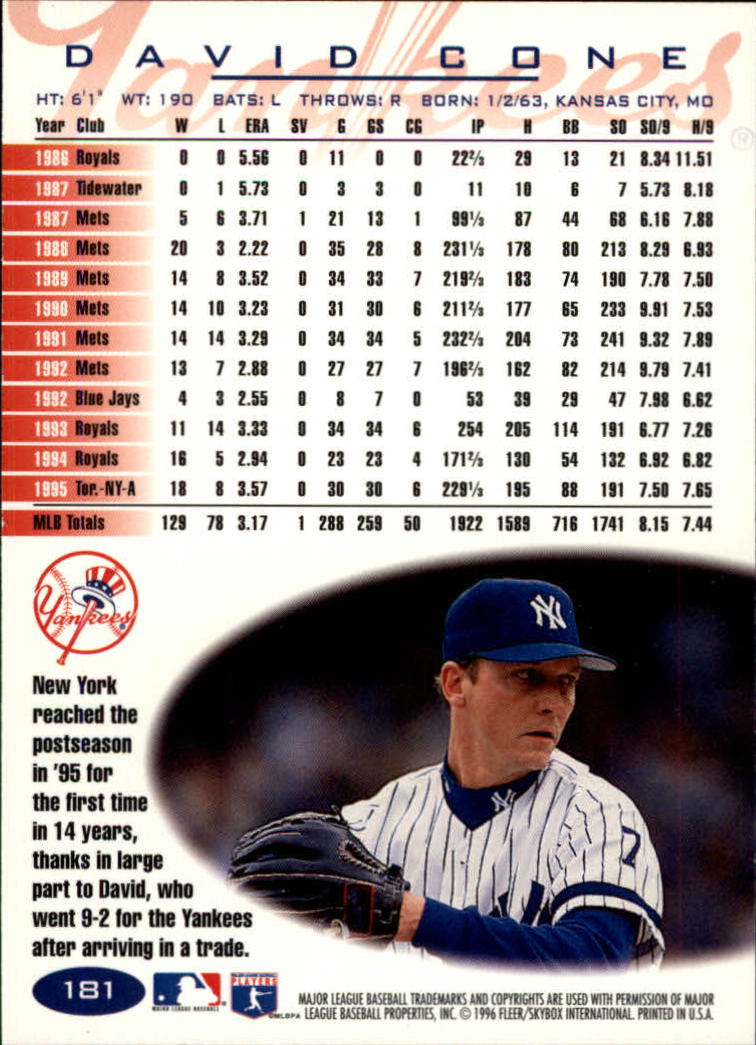 1996 Fleer Baseball "Tiffany" Parallel Cards - Picture 65 of 181