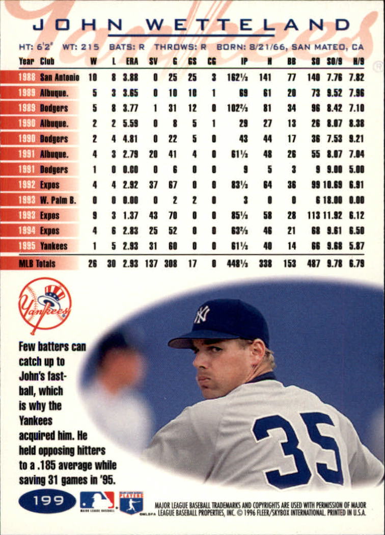 1996 Fleer Baseball "Tiffany" Parallel Cards - Picture 71 of 181