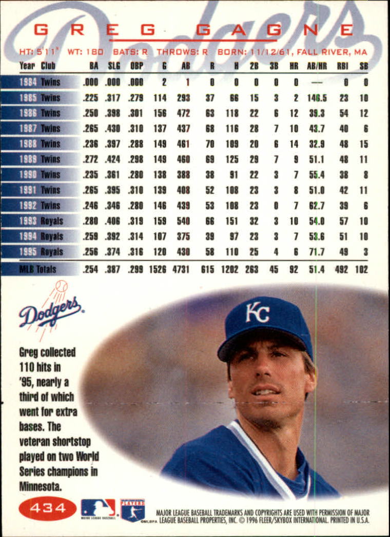 1996 Fleer Baseball "Tiffany" Parallel Cards - Picture 139 of 181