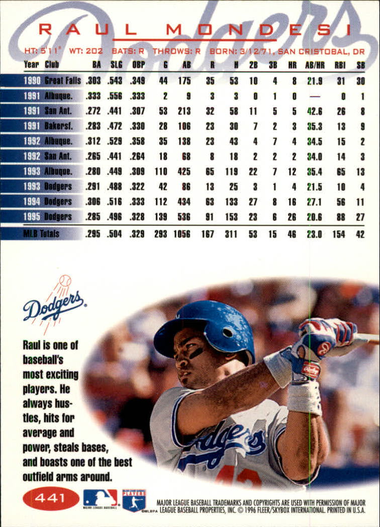 1996 Fleer Baseball "Tiffany" Parallel Cards - Picture 147 of 181