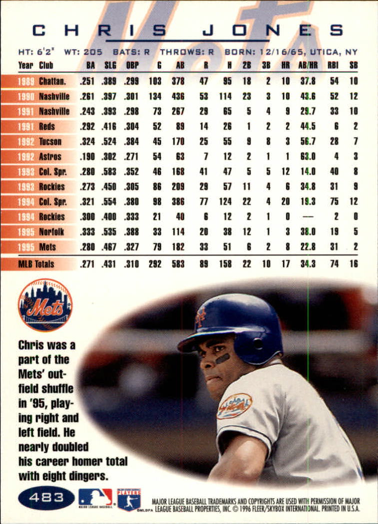 1996 Fleer Baseball "Tiffany" Parallel Cards - Picture 155 of 181