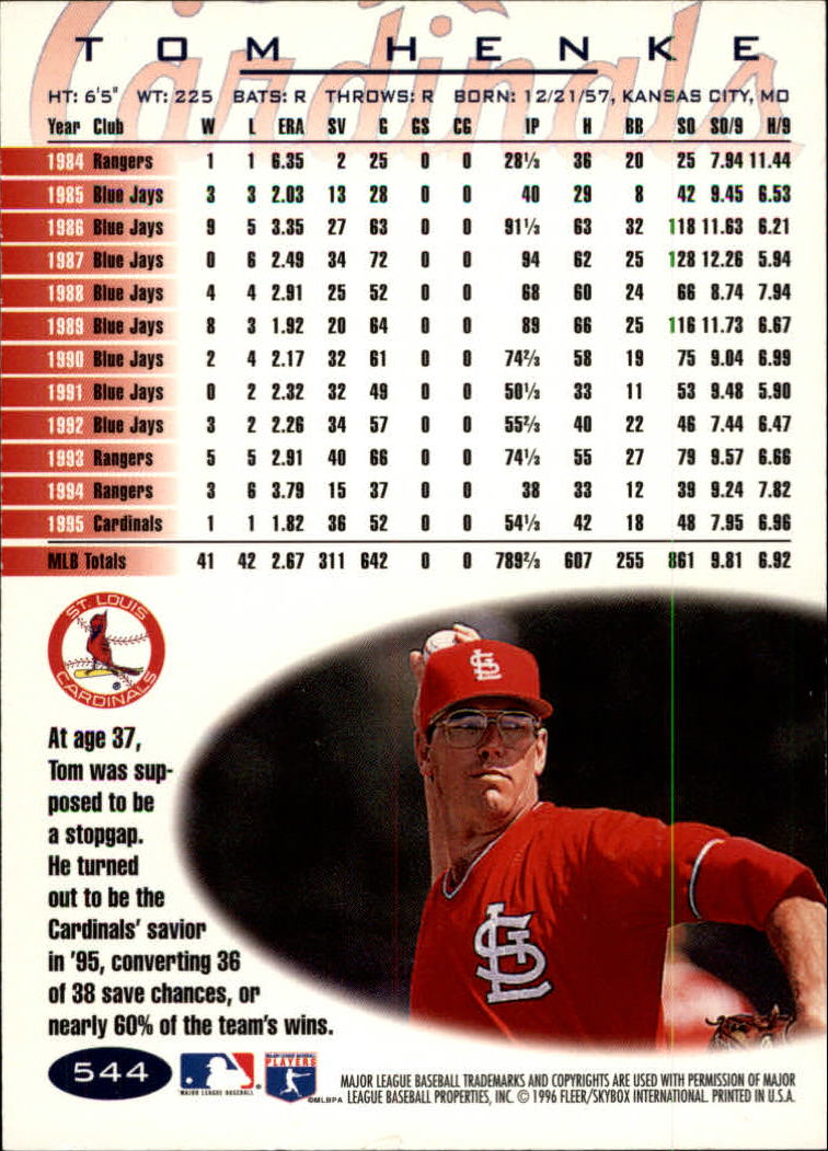 1996 Fleer Baseball "Tiffany" Parallel Cards - Picture 161 of 181