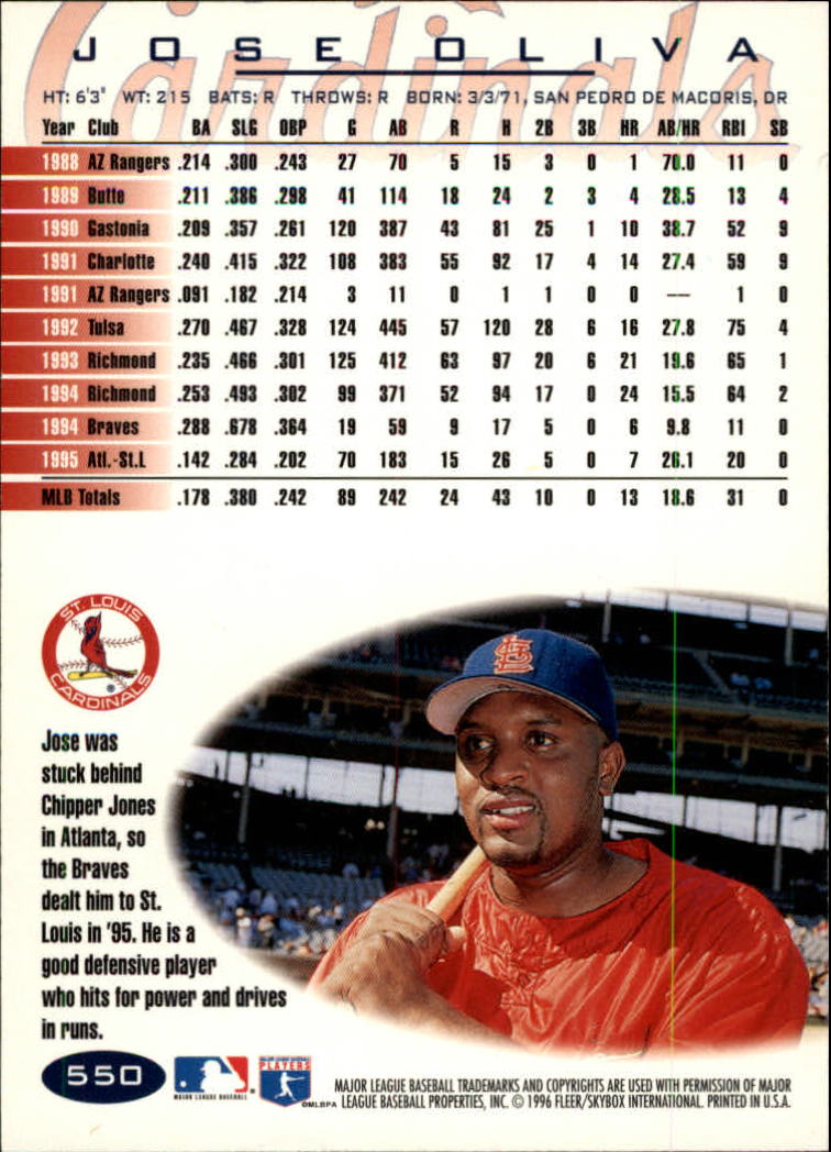 1996 Fleer Baseball "Tiffany" Parallel Cards - Picture 169 of 181