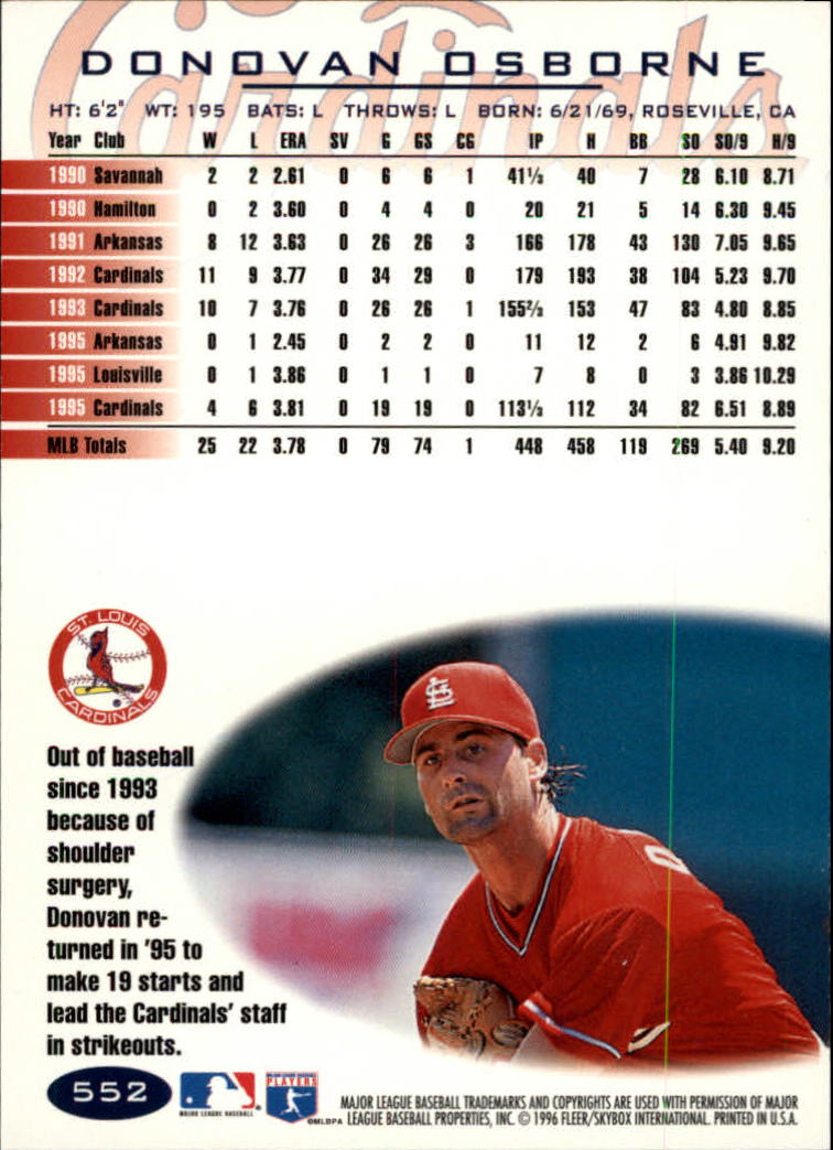 1996 Fleer Baseball "Tiffany" Parallel Cards - Picture 171 of 181