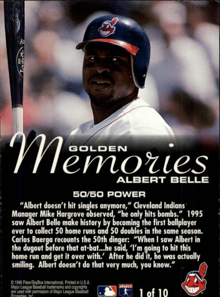 1996 Fleer Golden Memories #1 Albert Belle back image