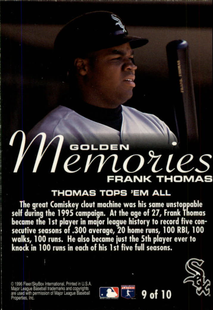 1996 Fleer Baseball "Golden Memories" Insert Cards - Picture 13 of 15