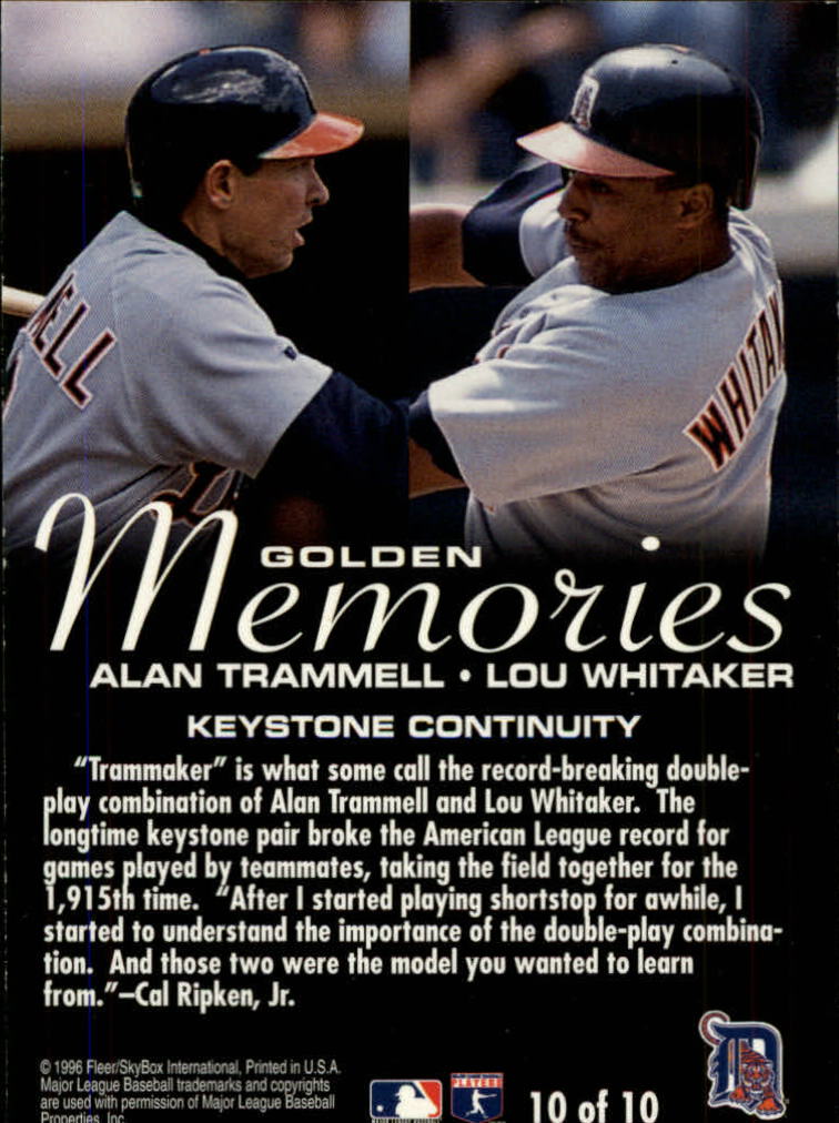1996 Fleer Baseball "Golden Memories" Insert Cards - Picture 15 of 15