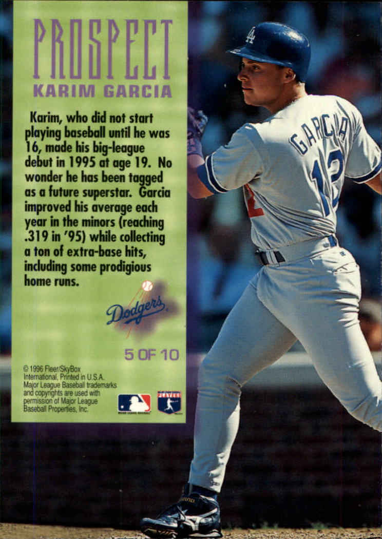 1996 Fleer Baseball "Prospects" Insert Cards - Picture 9 of 17
