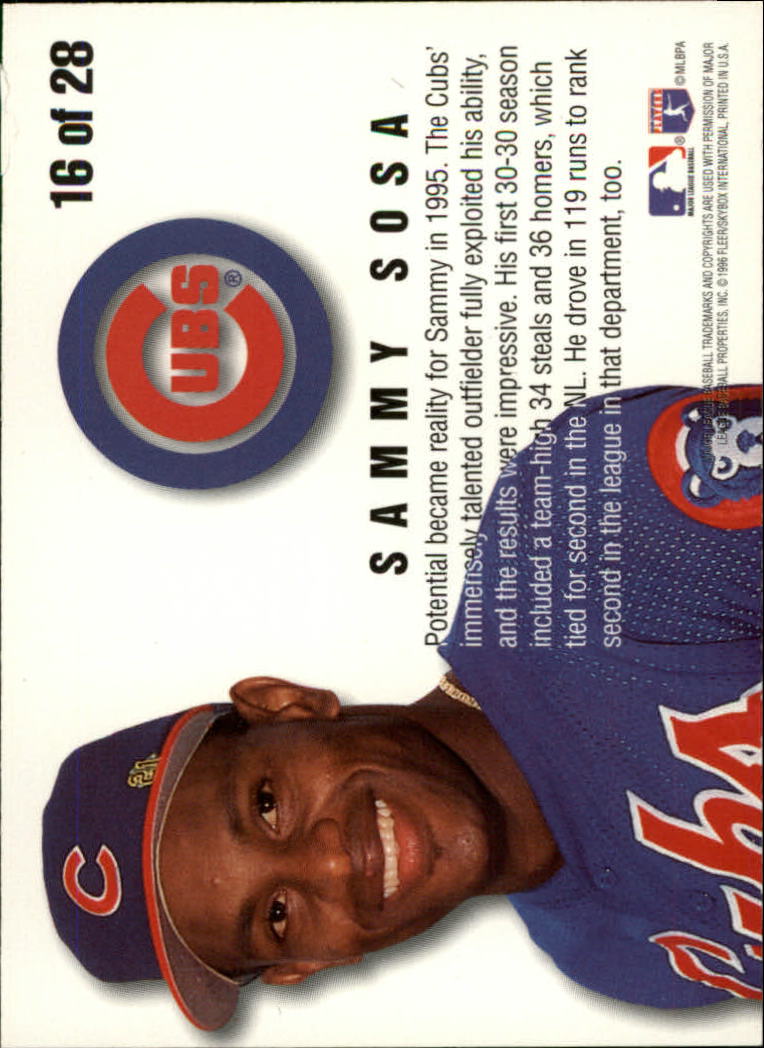 1996 Fleer Baseball "Team Leaders" Insert Cards - Picture 13 of 19
