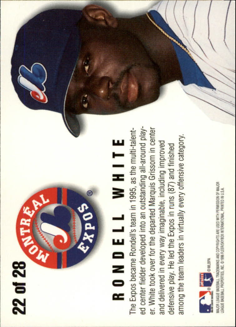 1996 Fleer Baseball "Team Leaders" Insert Cards - Picture 17 of 19